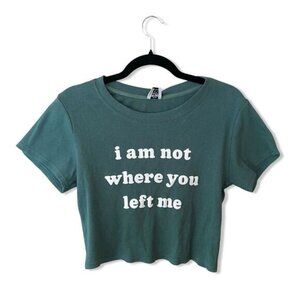BOYS LIE t shirt tee cropped I am not where you left me NWT Sz S